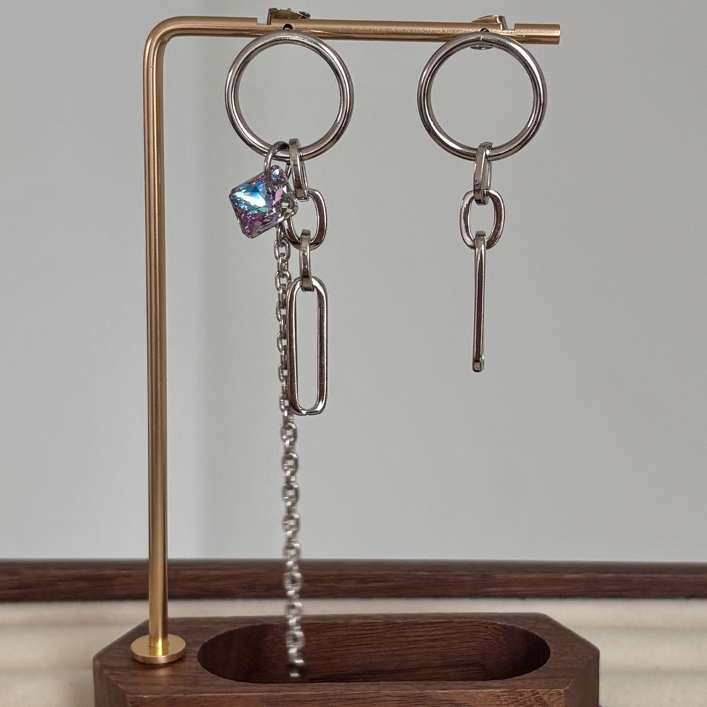 BNIB Justine Clenquet Silver Paloma Earrings